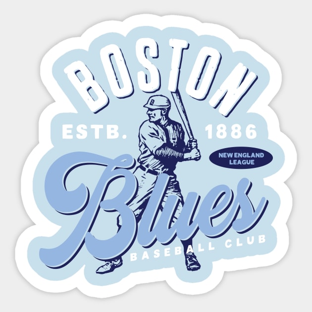 Boston Blues Baseball Sticker by MindsparkCreative